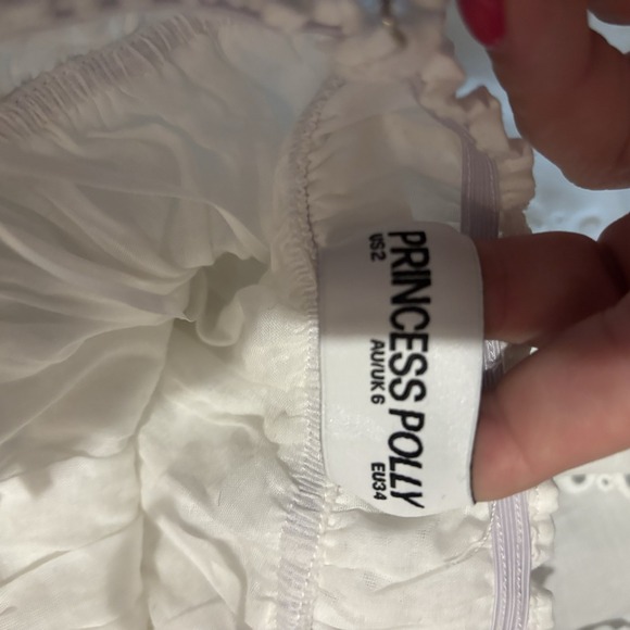 Princess Polly Wish Me Luck‎ Shirred Mini Dress White Size 2 - Picture 5 of 5